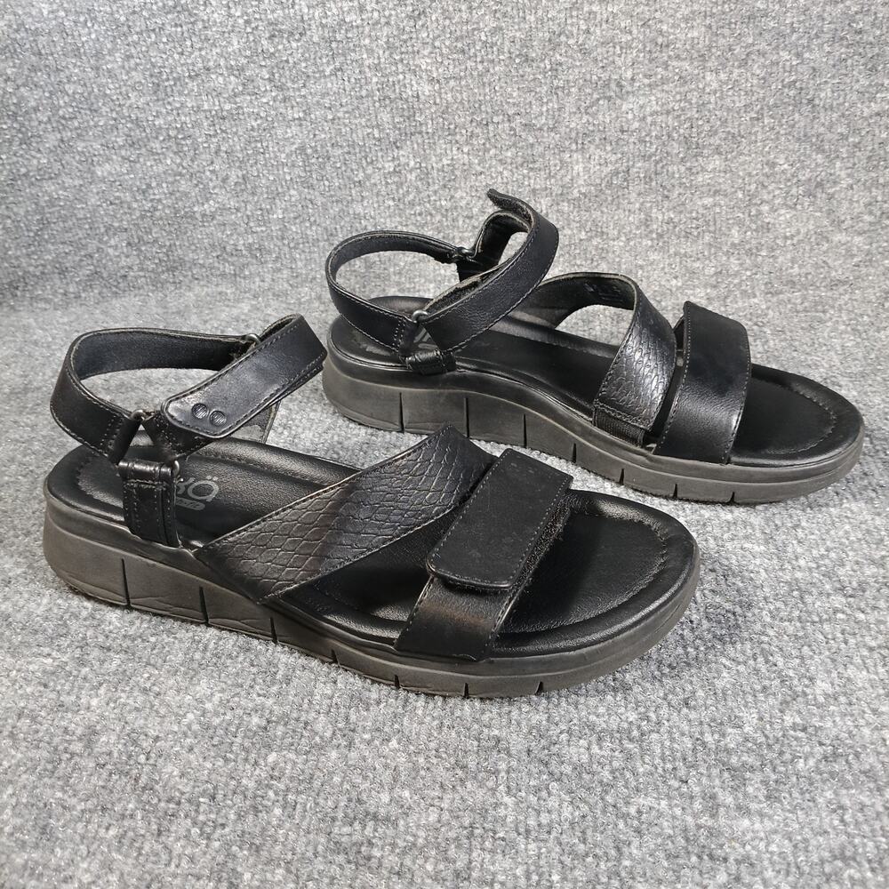 Ryka Elite Sandals Women Size 8.5 Black Faux Leather Slingback